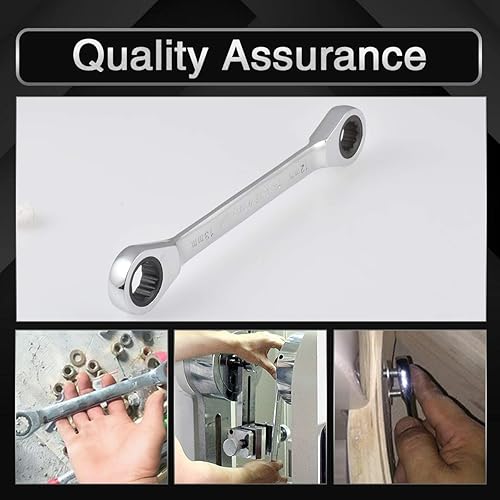 Miniatura 7 de KATUR 1 llave métrica de doble caja, llave de extremo de caja de doble anillo de cromo vanadio, herramientas manuales de reparación automática