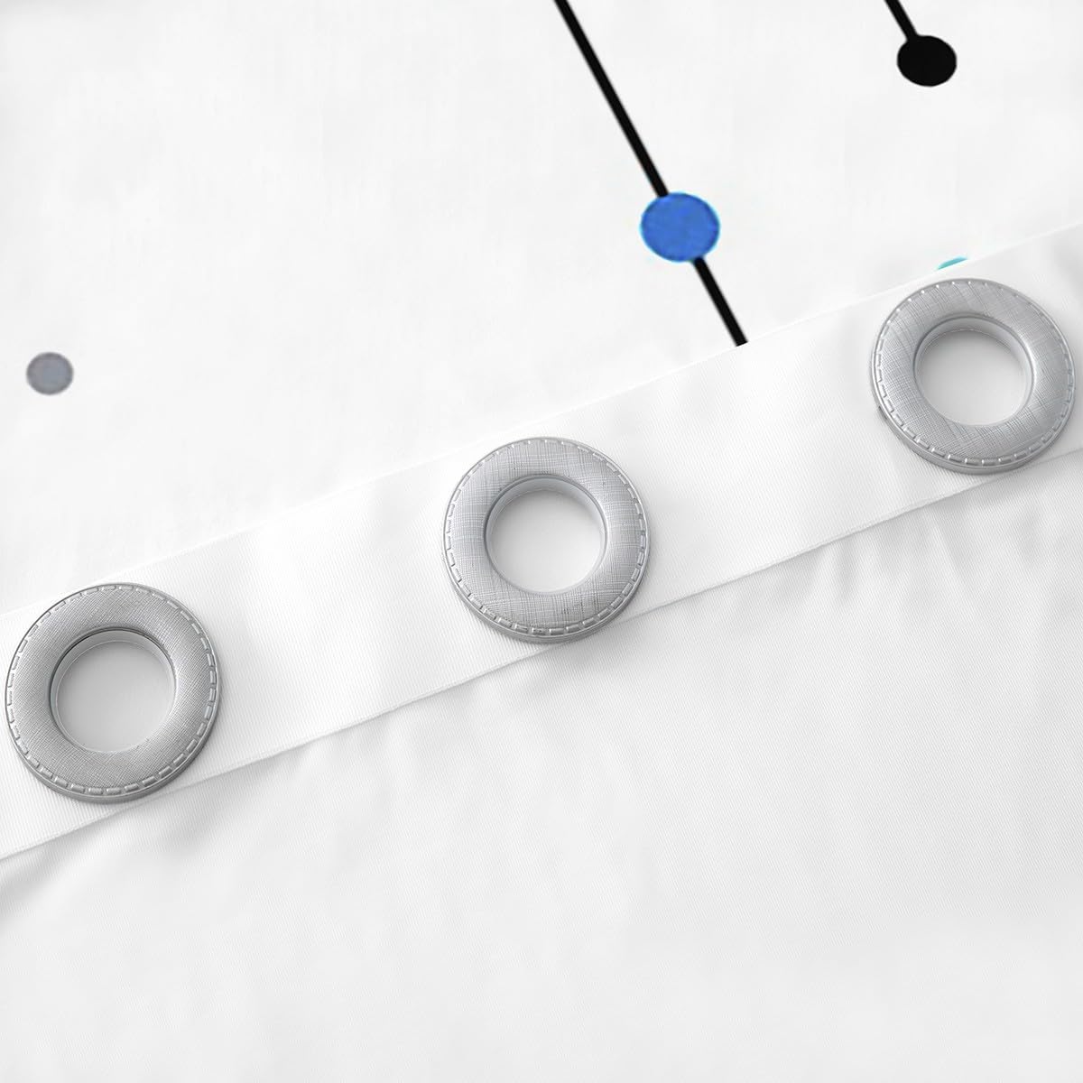 Polka Dots Window Curtains,Blue Green Black Curtain,Geometric Window Drapes for Kids Teens Boys Young Man,Modern Bedroom Decorative,Modern Lines Art Curtain,38Wx54L