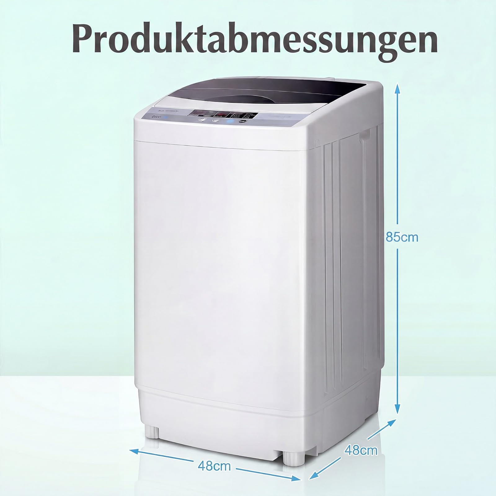GYMAX Vollautomatische Waschmaschine 4,5 kg, Toplader Waschvollautomat mit Pumpe, Schleuder & 10 Programmen, mini Waschmaschine Vollautomat für Wohnung, Apartment & Wohnmobile