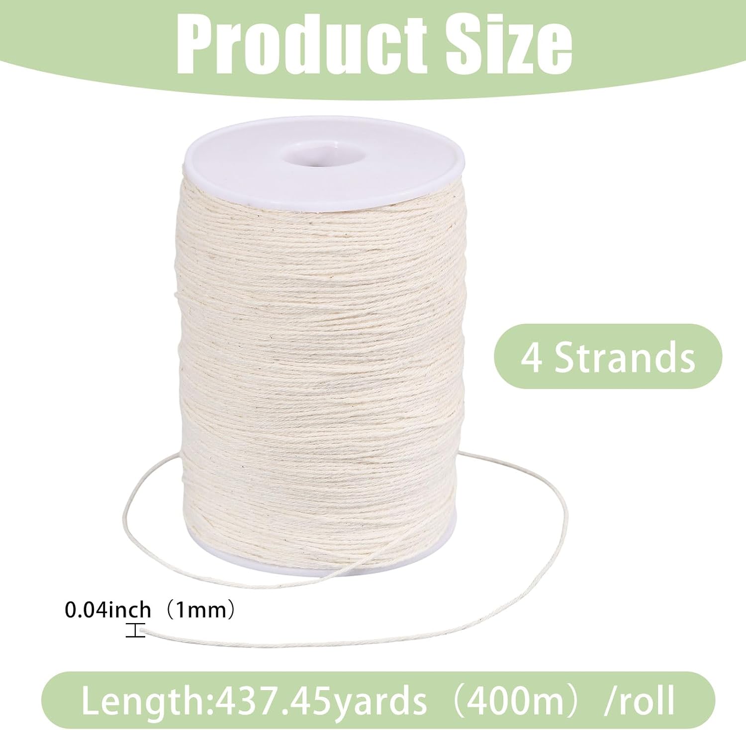 FREEBLOSS 400m Sashiko Thread 100% Cotton Embroidery Floss 4 Stranded White Hand Sewing Thread for Needlework Sashiko Supplies