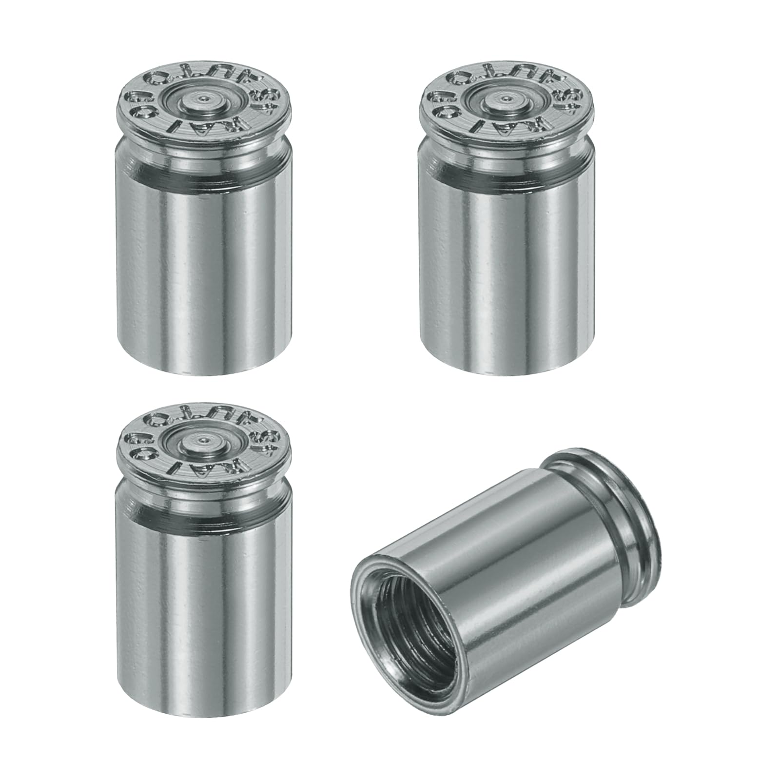 PATIKIL Tire Valve Stem Caps, 4PCS Universal Aluminum Alloy Car Air Stem Covers for Cars SUV Trucks Bikes Motorcycles Bicycles, Titanium