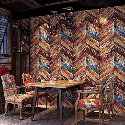 Chevron Shiplap Peel and Stick Wallpaper -New and Improved Vintage Wood Wallpaper Peel and Stick - Wood Contact Paper – Removable Wallpaper for Bedrooms - Self Adhesive Wall Paper (118" x 17.71")