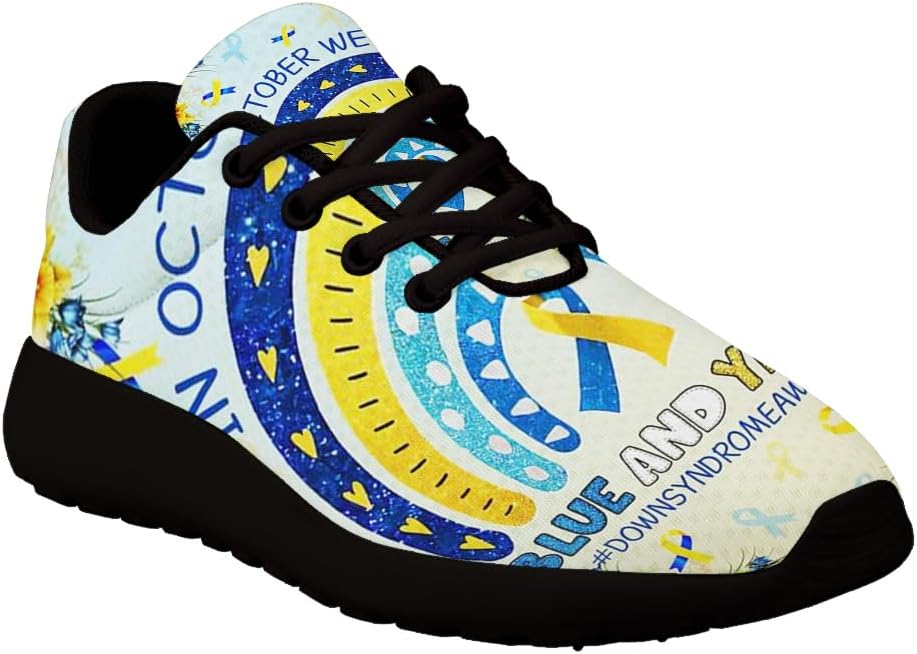 Down Syndrome Awareness in October We Wear Blue Shoes for Women Men Trail Running Casual Fashion Sneakers Slip-on Tennis Shoes