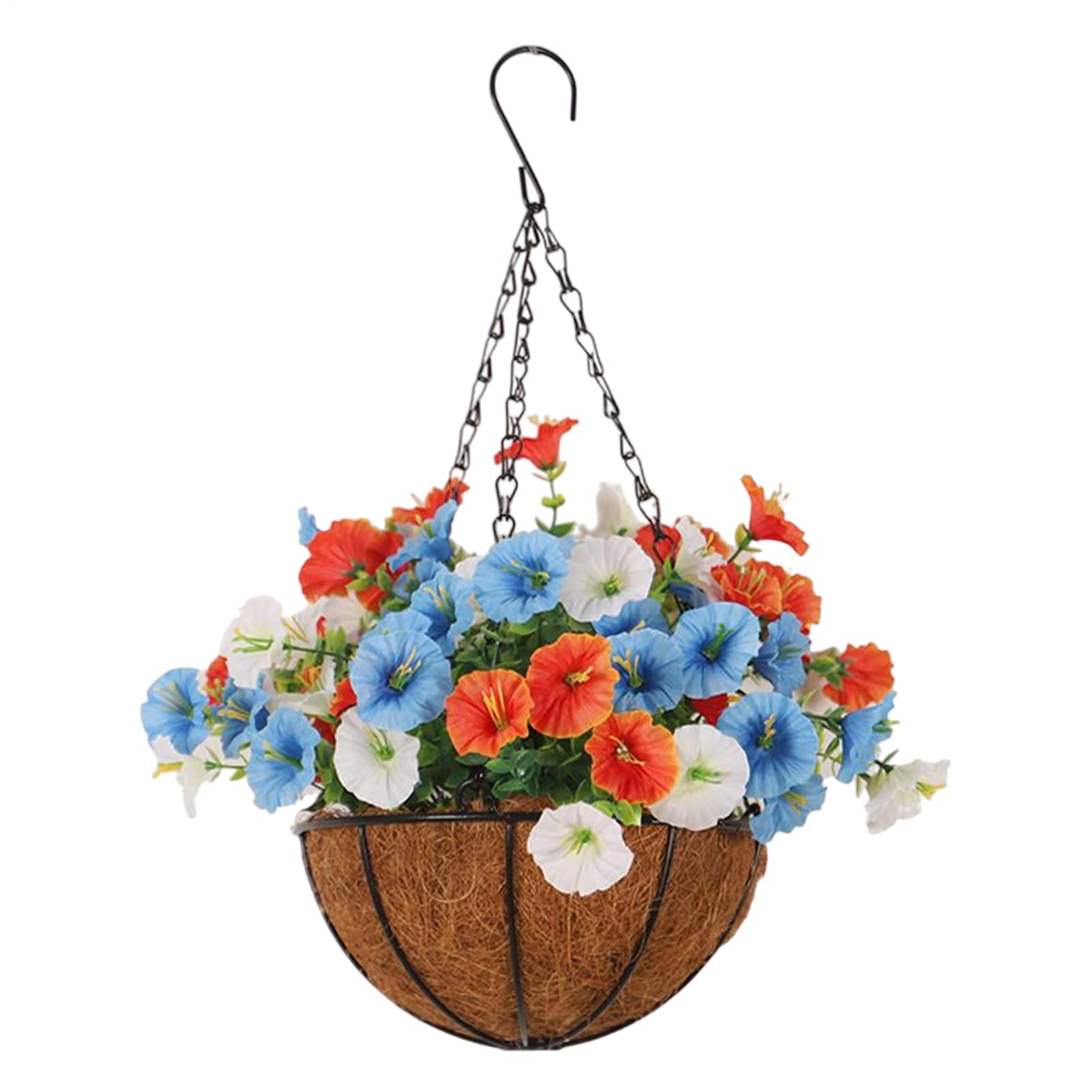 Plantes artificielles suspendues avec panier pour balcon et terrasse | Décoration extérieure 40x30cm