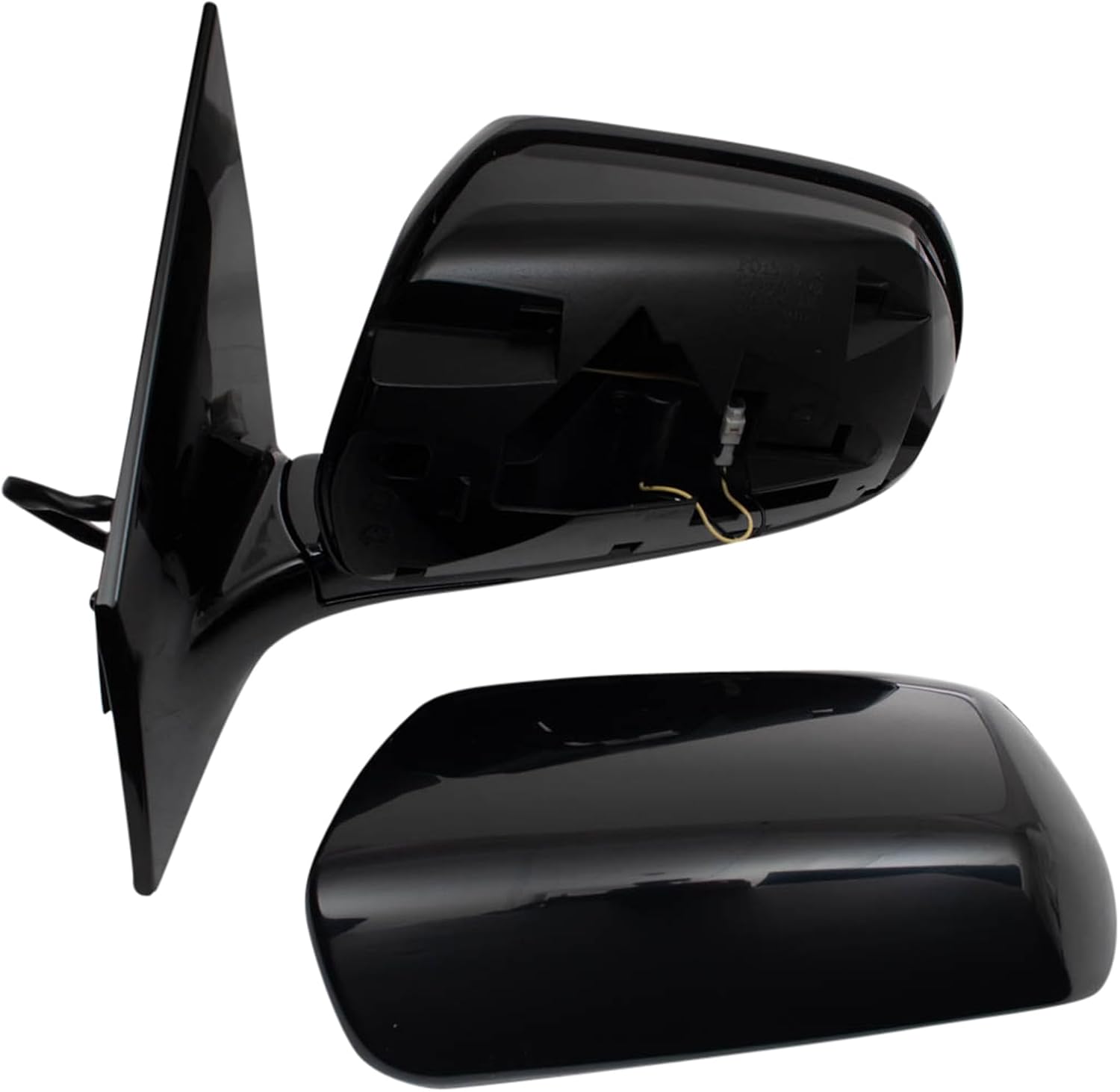 TRQ Driver Side Power Heated Mirror Gloss Black Smooth Paint to Match Compatible with 2005-2007 Nissan Murano NI1320180