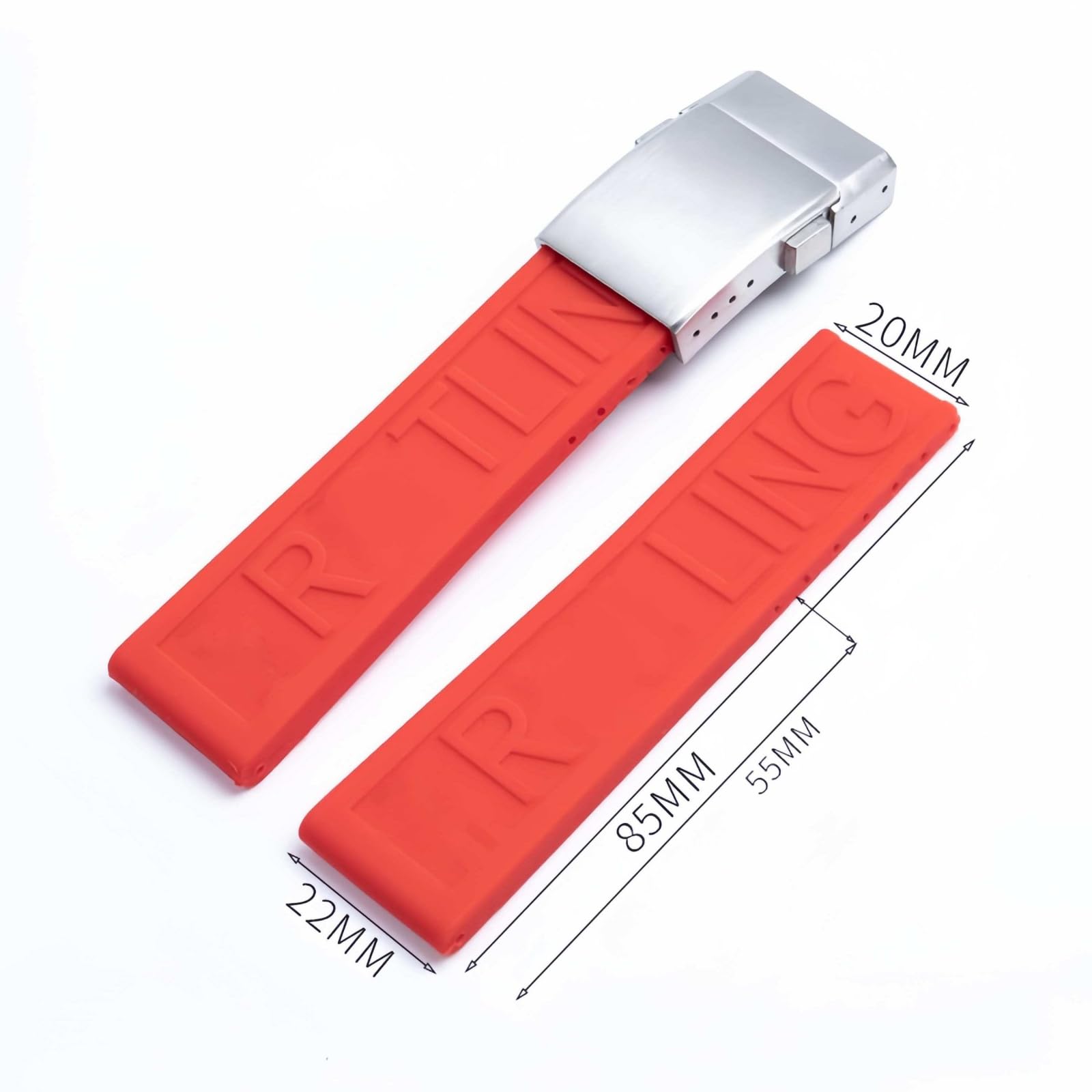 Antihumedad Silicona Caucho Reloj Correa Acero Inoxidable Escarchado Hebilla Plegable para Breitling Avenger Colt Superocean Challenger