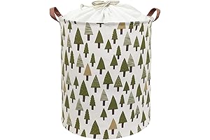 Collapsible Woodland Nursery Laundry Basket Canvas Fabric Storage Bin Toy Organizer Forest Decoration