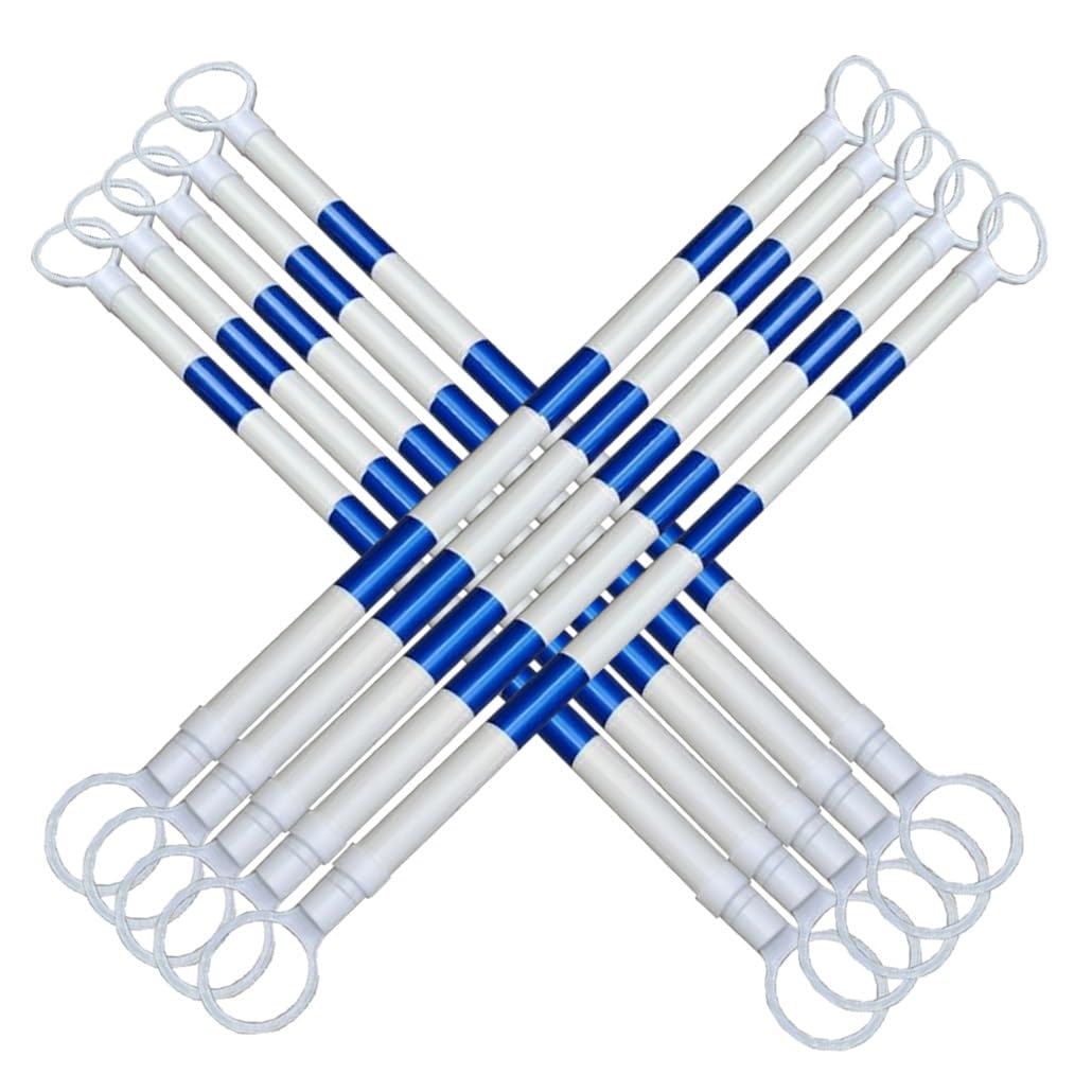 10 Conos de tráfico Ajustables con Cinta Reflectante, Separador de Seguridad retráctil de 47 a 78 Pulgadas para Advertencia y Seguridad temporales (Azul y Blanco).