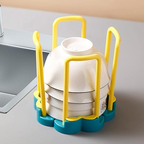 Miniatura 3 de Escurridor de platos sobre el fregadero, soporte para platos de vajilla de plástico, estante de drenaje de plástico, soporte de exhibición de