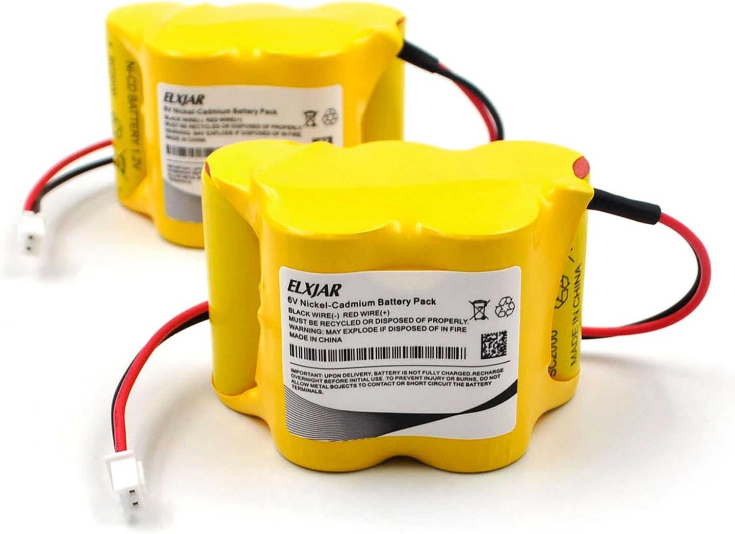 Coonyard (2-Pack) 6V 2000mAh Ni-Cd Replacement Battery for Lithonia ELB 615N Emergency Light, Compatible with ELM4L Exit Sign Lighting System, CUSTOM-587, OSA535