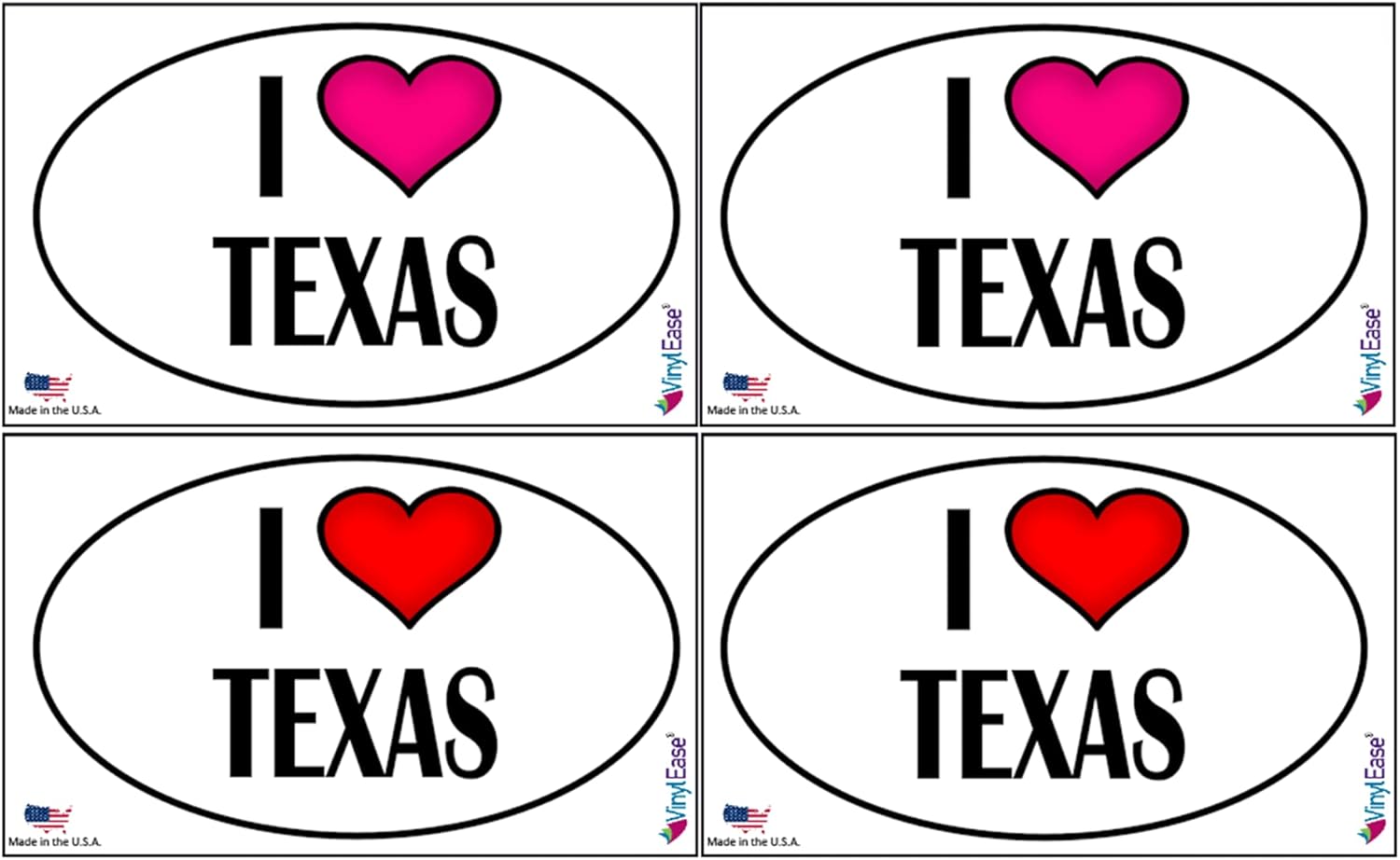 Amazon.com: I Love Texas Decals | 4 Pack Durable and Waterproof ...