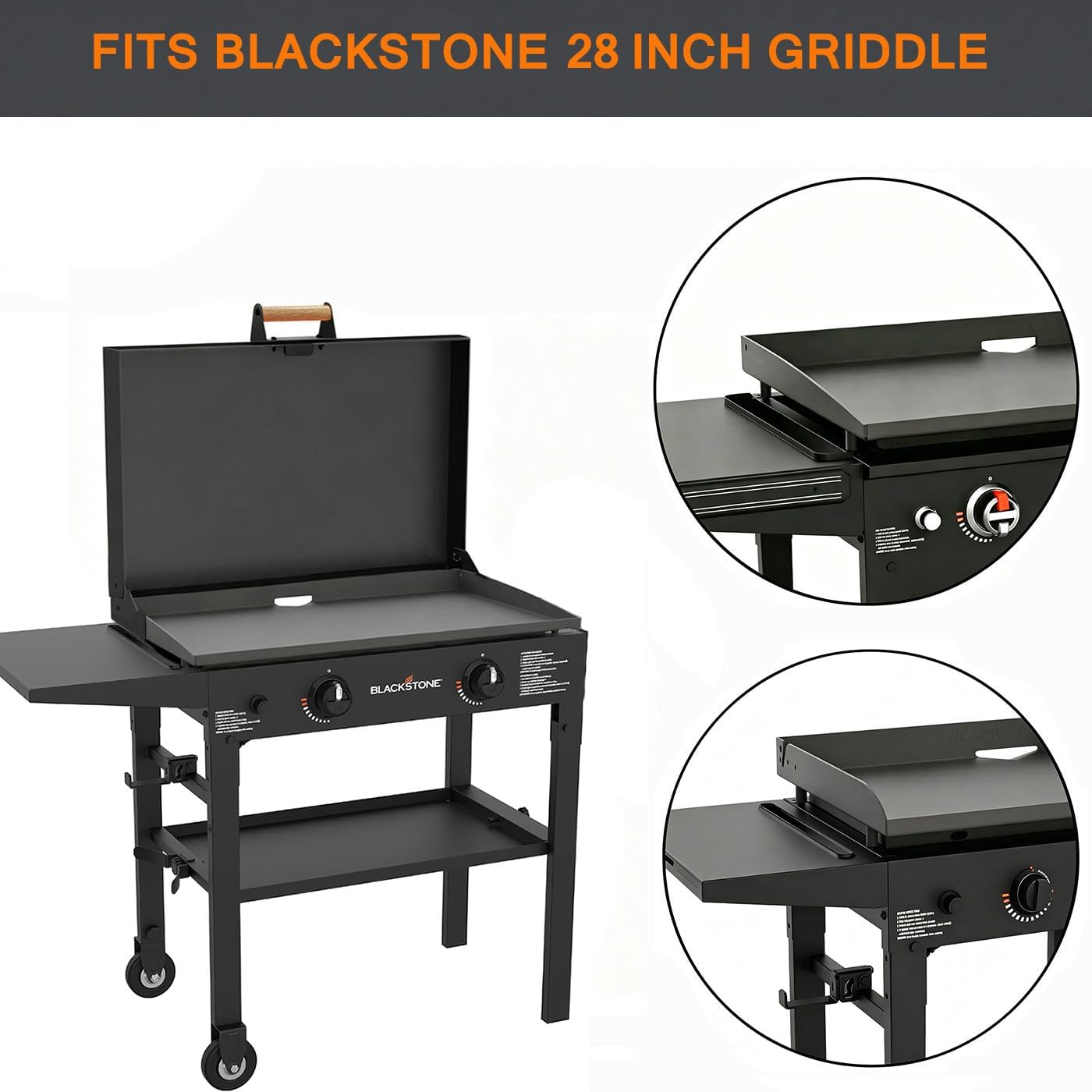 Upgraded Handle & Hinge Kit for Blackstone 28 inch Griddle Cover Lid Hinges