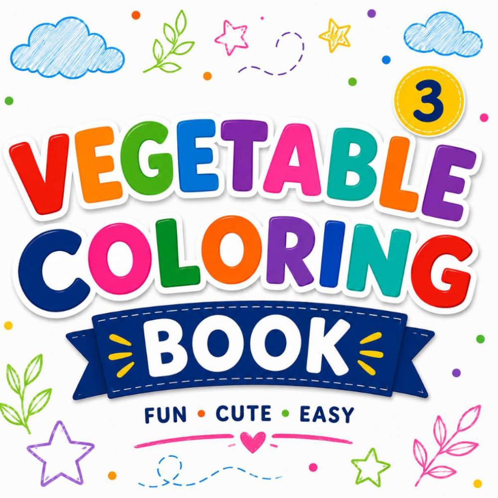 Fun and Easy Vegetable Coloring Pages – Book 3: My First Coloring World – Book 3 (Fun and Easy Coloring Pages for Kids to Learn Animals, Fruits and Vegetables)