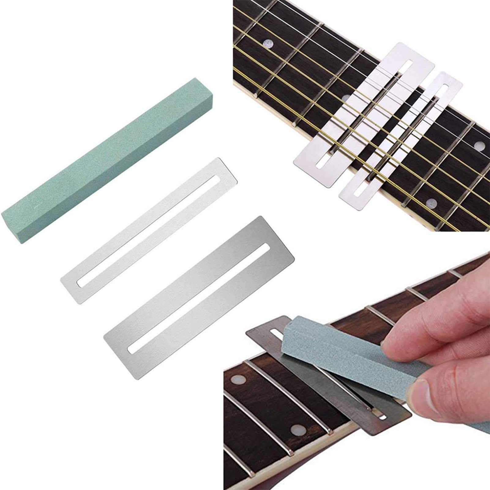 Walfront Set di Strumenti per Chitarra Che Include Misuratore di Raggio Sander, Protezioni per Tastiera con Righello a Corda per Chitarra e Basso