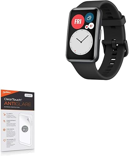 BoxWave - Protector de pantalla compatible con Huawei Watch Fit – ClearTouch antirreflejo (paquete de 2 unidades), antihuellas, película mate para
