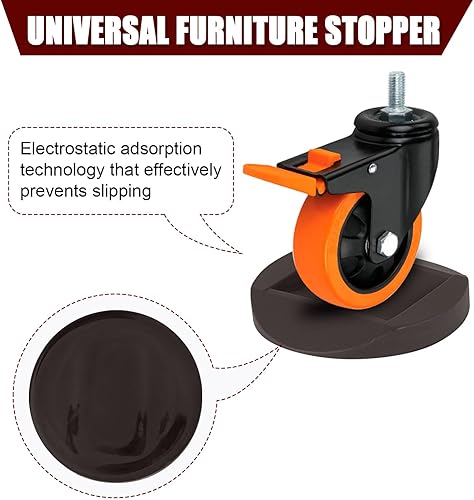 Miniatura 3 de Tapones de cama para muebles, paquete de 4 tapones de rueda para muebles, tazas de silicona sólida de alta calidad que se adaptan a todos los pisos