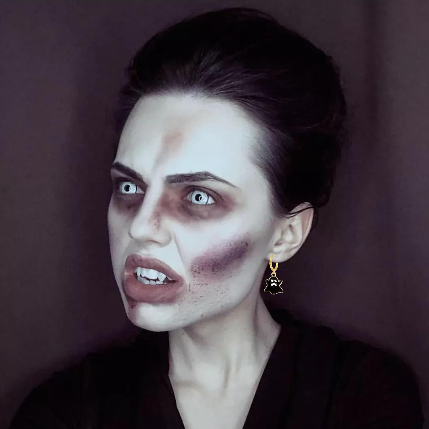 6 Pairs Halloween Earrings for Women Dangle Drop Hoop Earrings Set Fall Pumpkin Black Cat Ghost Witch Spooky Jewelry - Image 2