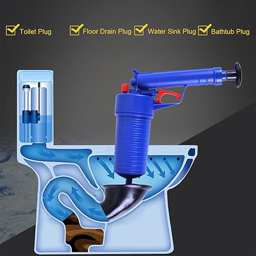 Miniatura 4 de Lanzador de drenaje, émbolo de inodoro de energía de aire, lanzador de tuberías de émbolo de fregadero, limpiador manual de bomba, émbolo de alta