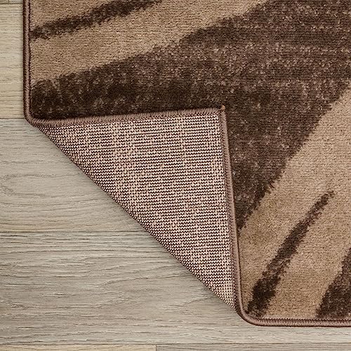 Rugshop Modern Wavy Circles Design Area Rug 2' x 3' Brown