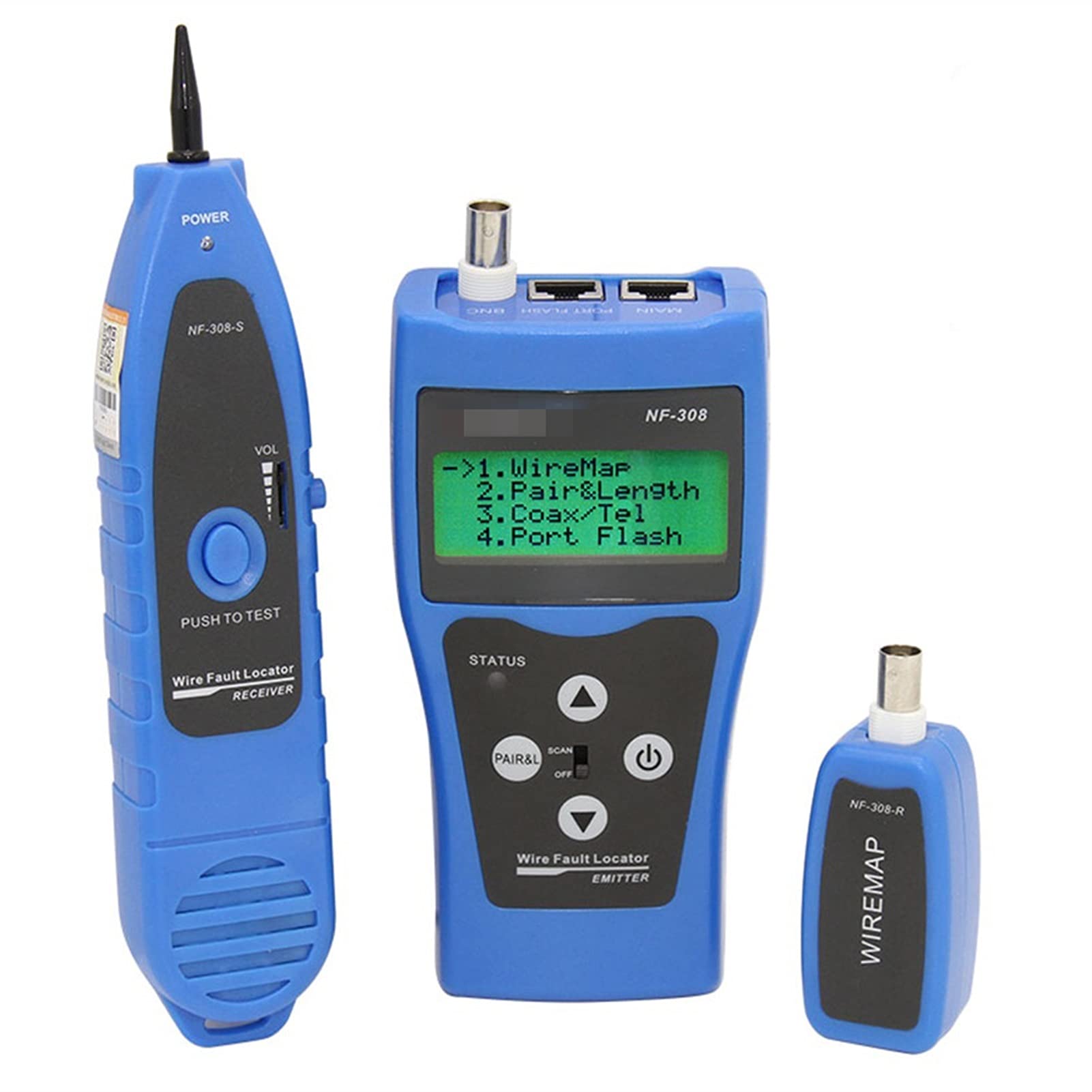 Detector de pared, Probador de cable de monitoreo de red NF-308 Localizador de fallas de alambre LAN Red coacial LAN 5E, 6E Probador de longitud del cable(F-308R)