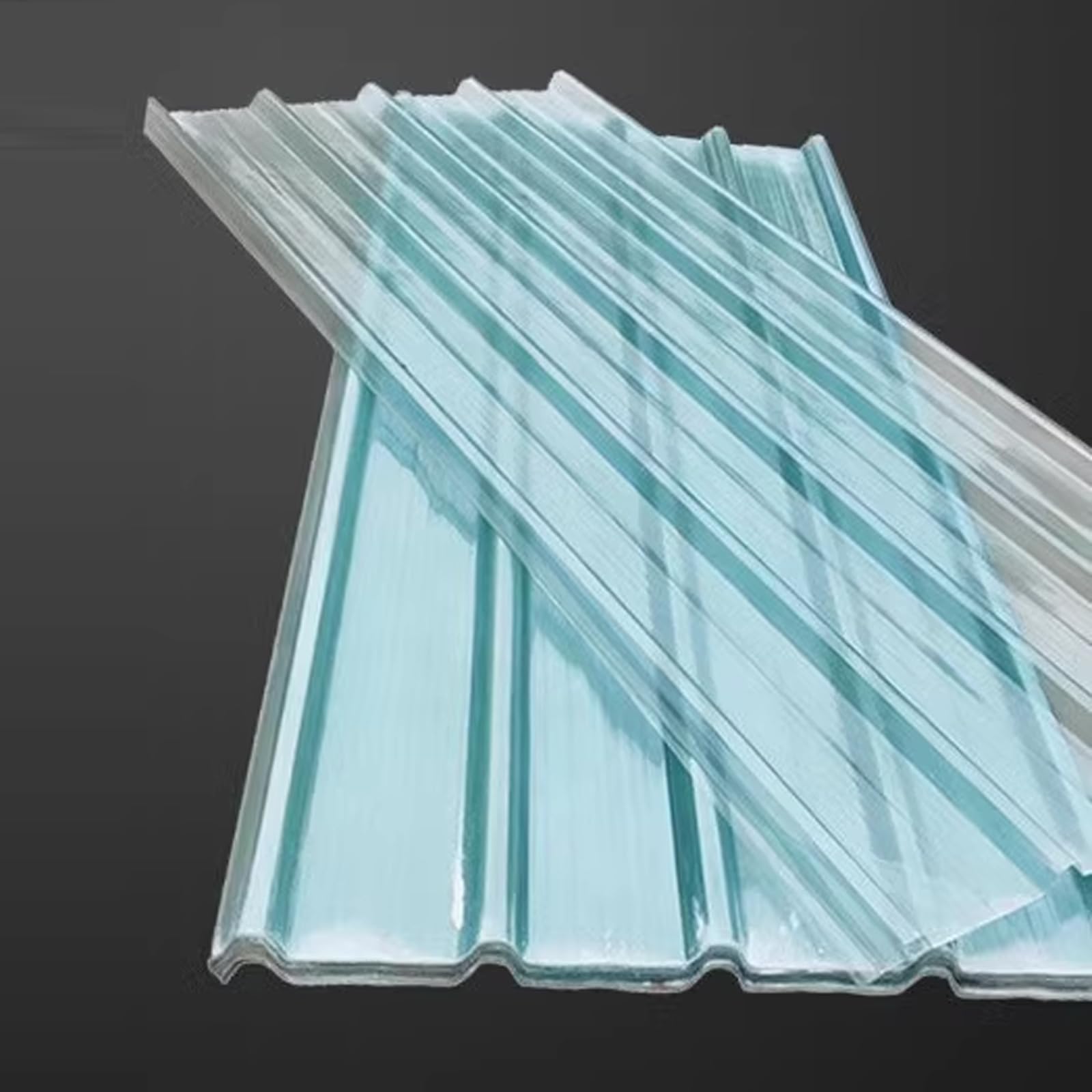 Kefu01 7 Pcs Silent Self-Cleaning Roofing Sheet,Clear Roof Sheet,Impact Resistance Roofing Tiles,1.2Mm Fiberglass Daylighting Panels,Side Panels Roofing Covers,Corrugated Garage Shed (0.9X1.7m/35X67in,)