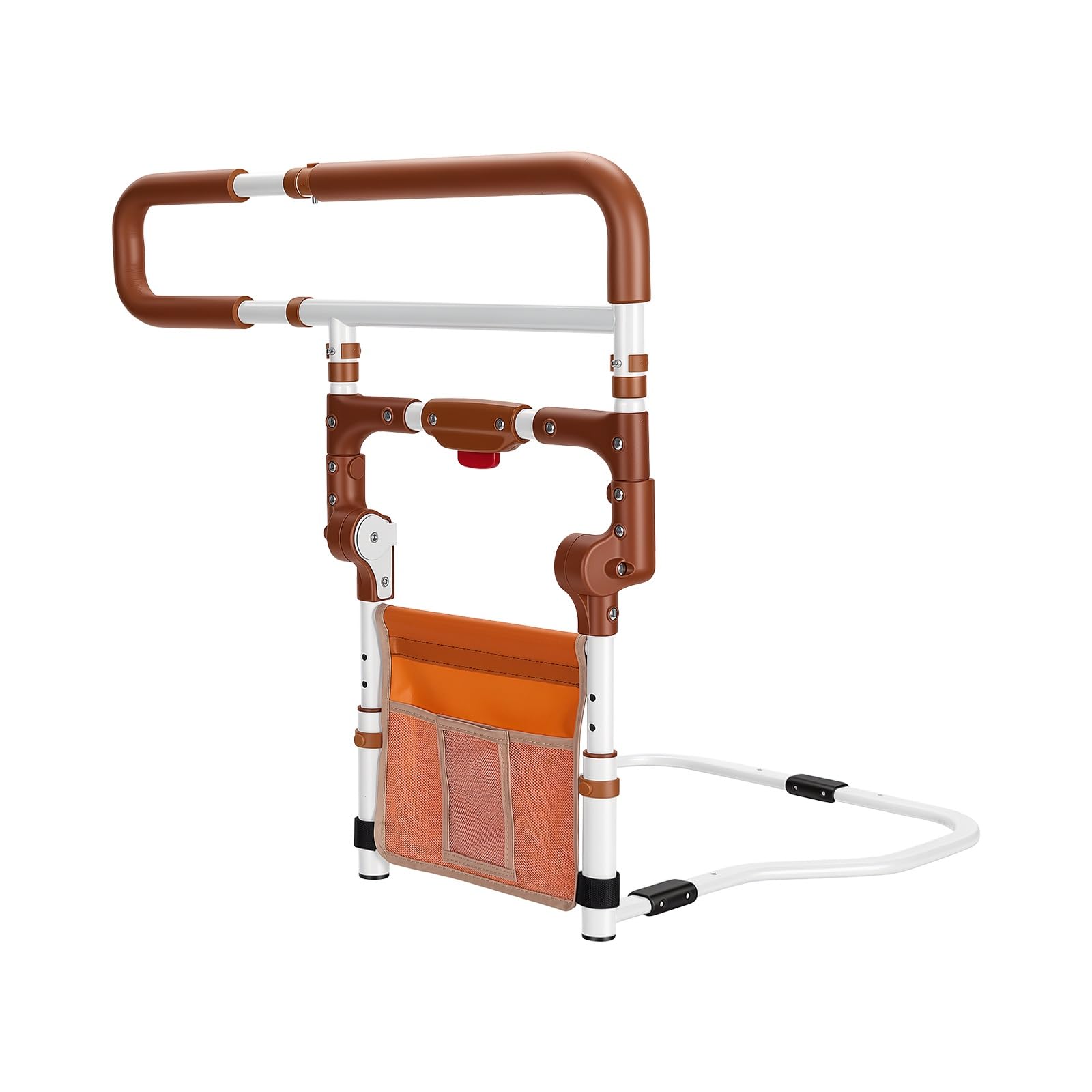 Sponda letto anziani pieghevole, sponde letto anziani regolabili | per materassi 20-33 cm, ausili per alzarsi dal letto con maniglia antiscivolo, tasca laterale e portata 200 kg