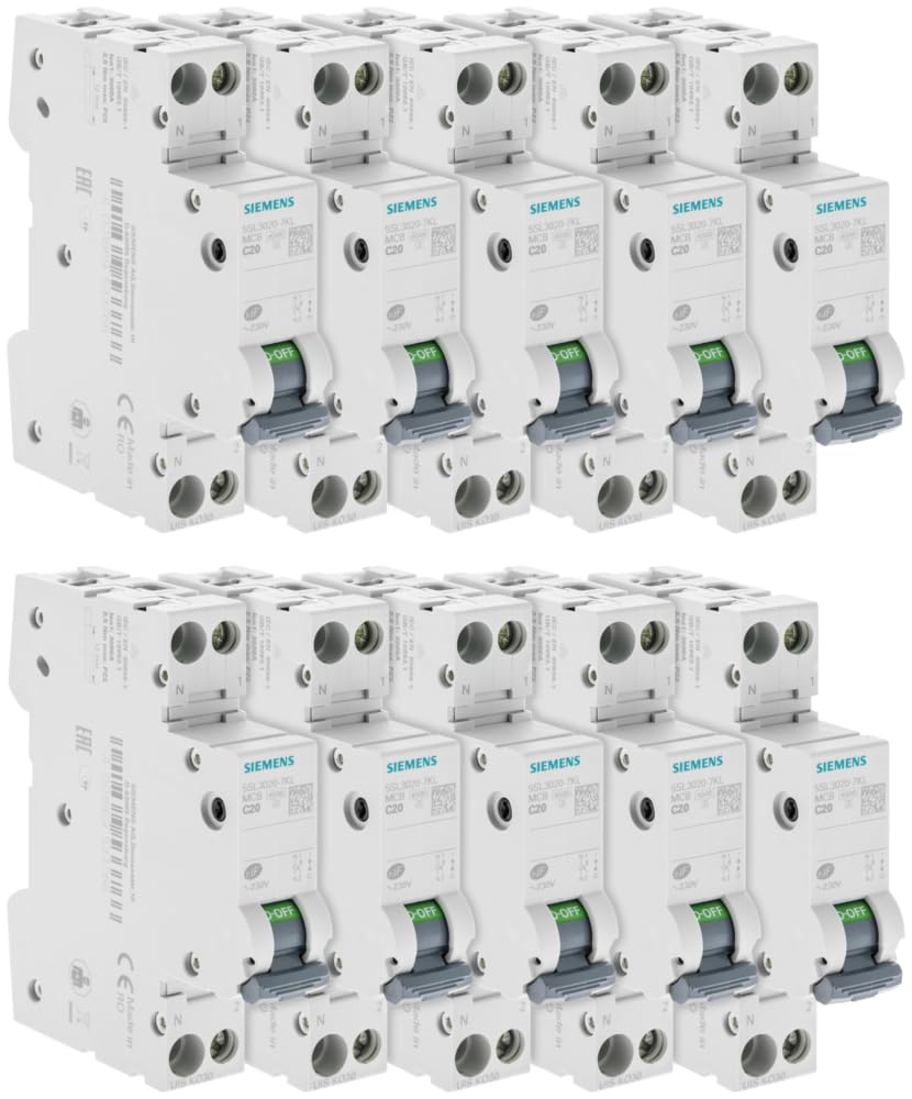 SIEMENS - Interruttore 20A Ph+N curvo C 4,5 kA 230 V