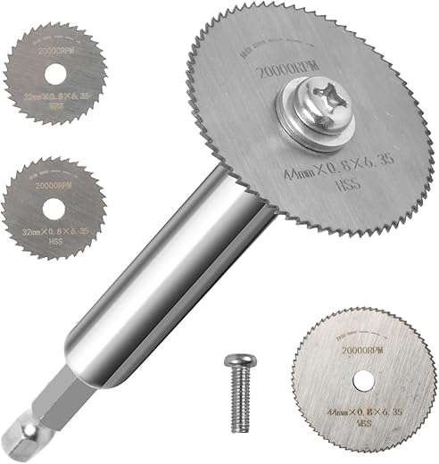 Internal Plastic Pipe Cutter, PVC Inner Pipe Cutter with Hex Shank 6.35mm (1/4 Inch), 4PCS High Speed Steel Circular Saw Blades (32mm x 2 + 44mm x 2)