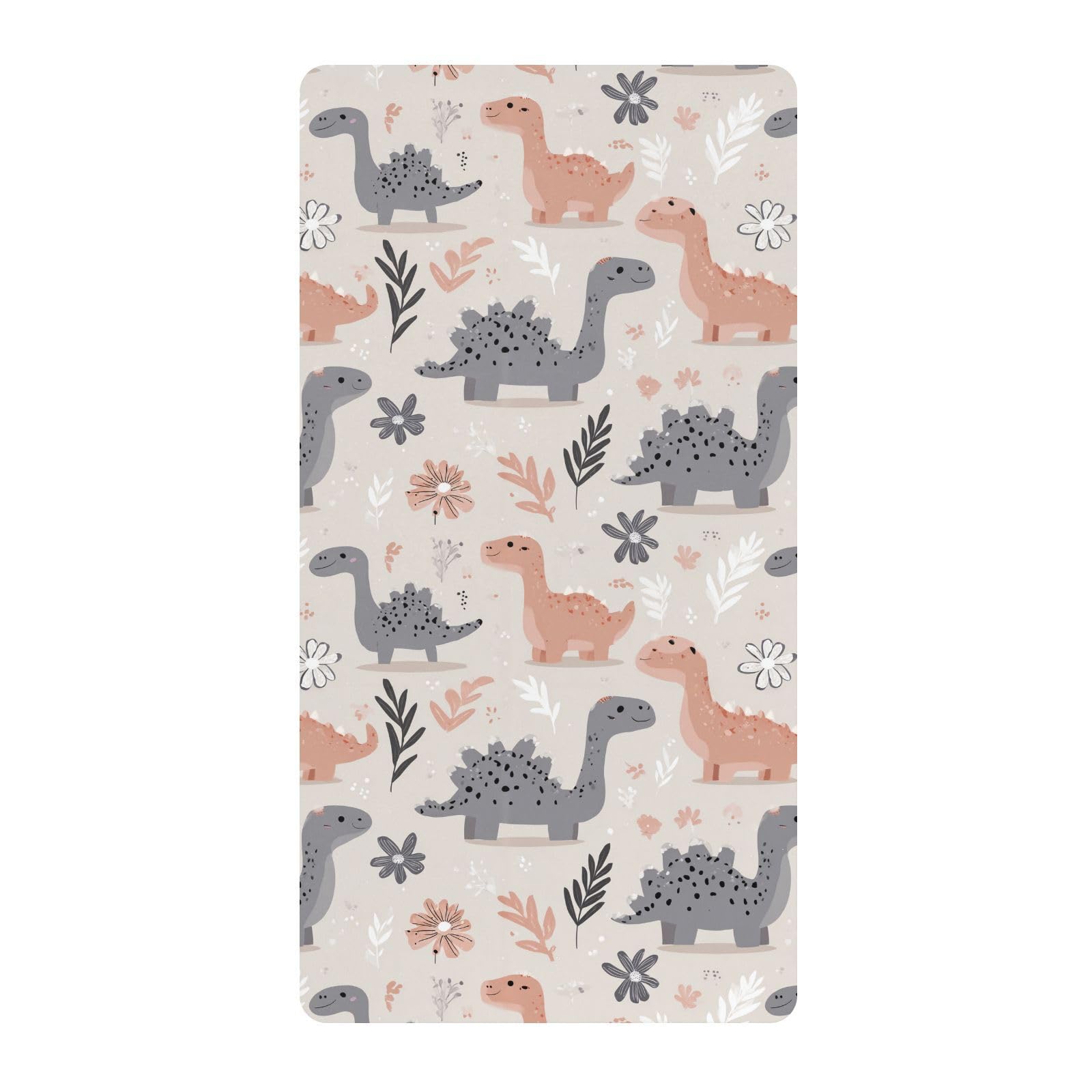 Drap de berceau en coton ultra doux Alligator vert et blanc cassé