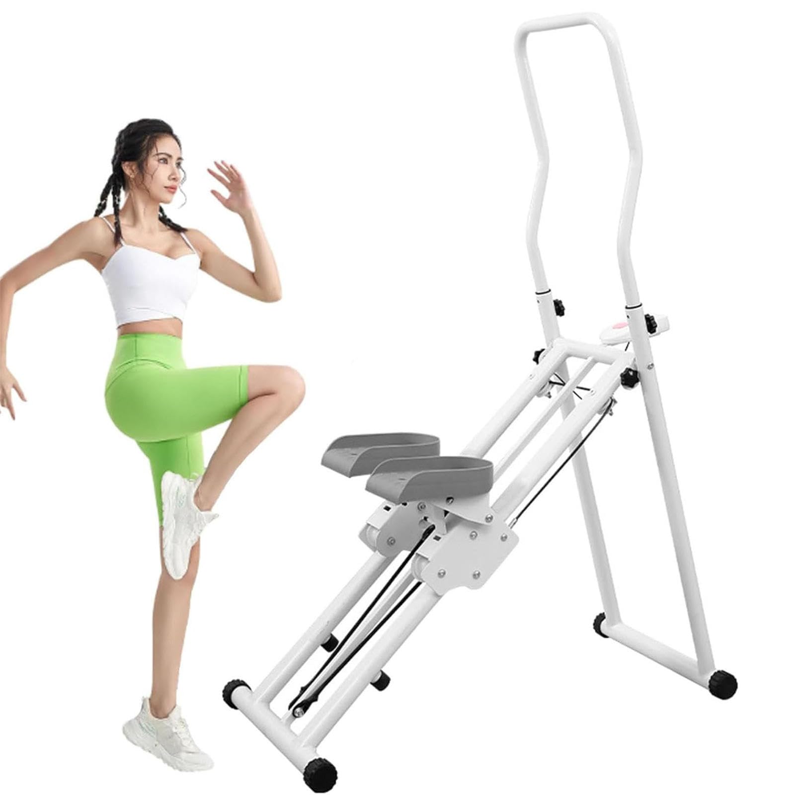 AYCDL Vertical Climber Machine for Home Gym, Full Body Workout Equipment with Adjustable Pedals, Supports Up to 330Lbs,White,White