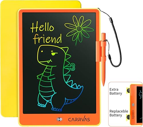 CARRVAS Tableta de escritura LCD de 10 pulgadas, colorido tablero de dibujo para niños pequeños, borrable, reutilizable, almohadillas de dibujo