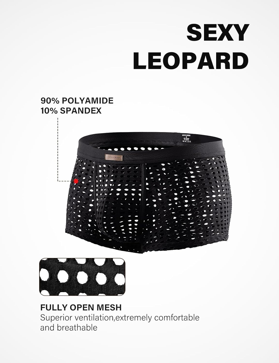 Arjen Kroos Mens Boxer Briefs Breathable Hot Mesh Underwear - Image 7