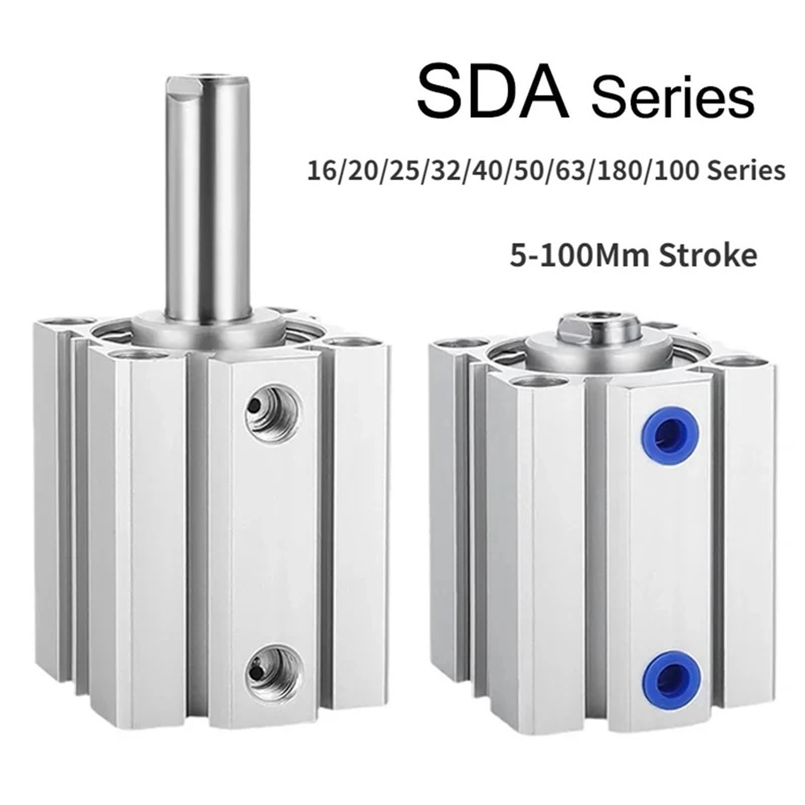 Pneumatischer Zylinder SDA 20/25/32/40/50/63/180/100 Serie Doppelte Schauspiel 5-100 mm Hub.(50mm Stroke,Bore 40mm)