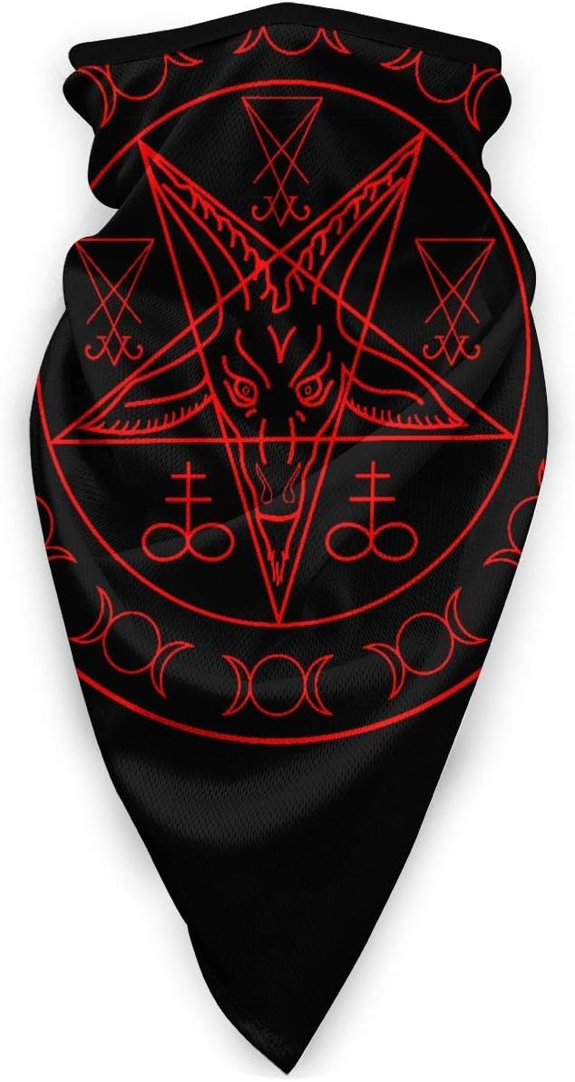 Satanic Wiccan Symbols Goat Face Cover Windproof Tube Scarf Headwear for Out Riding Motorcycle Bicycle