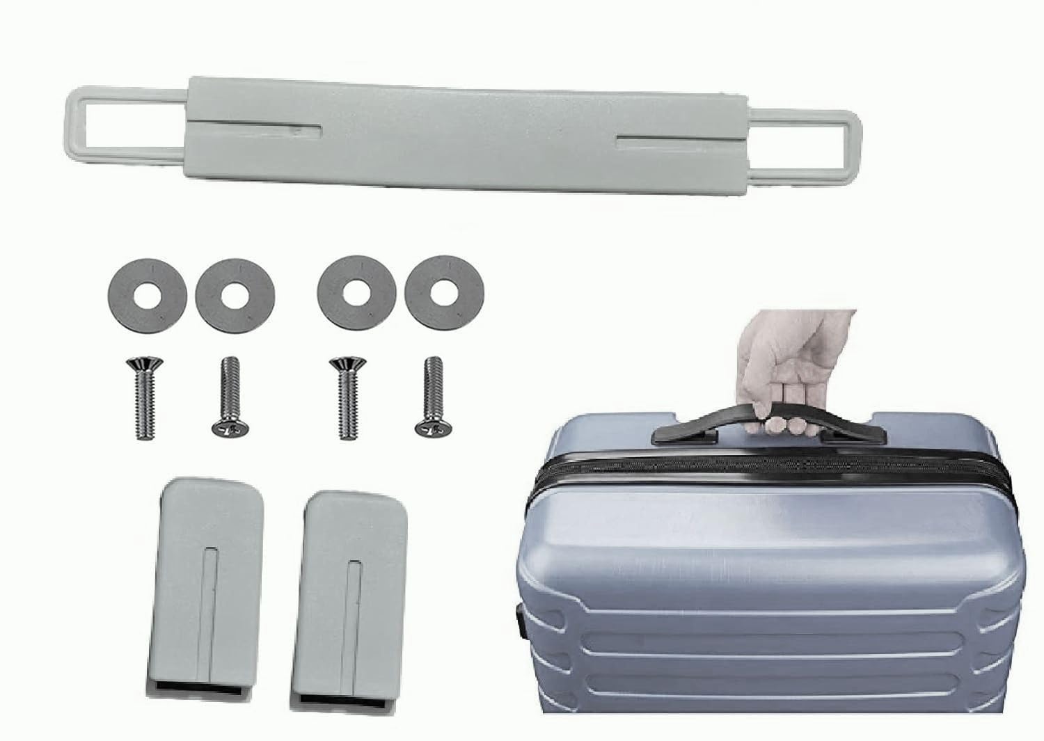 Crafscorp Luggage Handle for VIP Safari, Amrican Turister, Skybag Trolley Bag Suitcases Replacement Handle for Luggage Parts (Gray Colour- (1Pcs) for All Colour Suitcase)