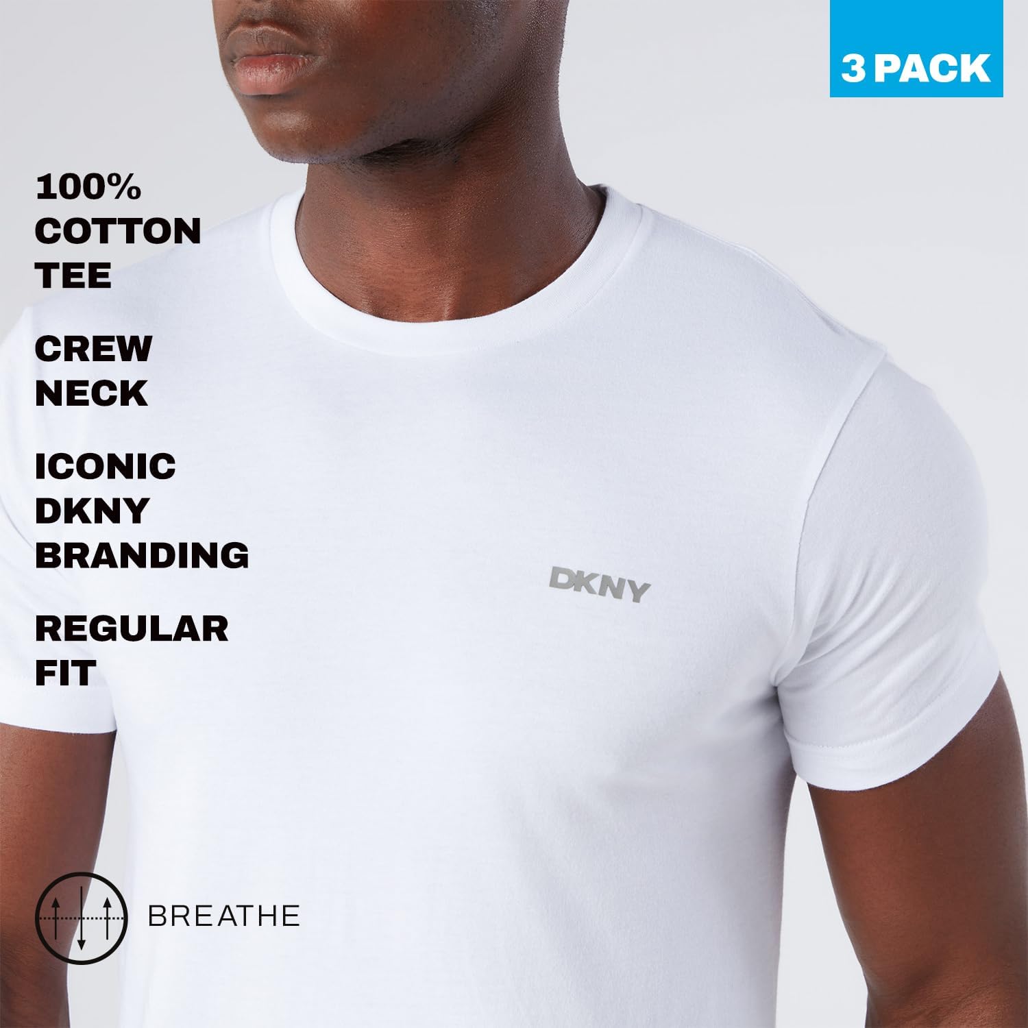 DKNY Men's Dkny Mens 3 Pack T-shirt 100% Cotton Designer Loungewear Short Sleeve T-Shirt 2026 - view 4