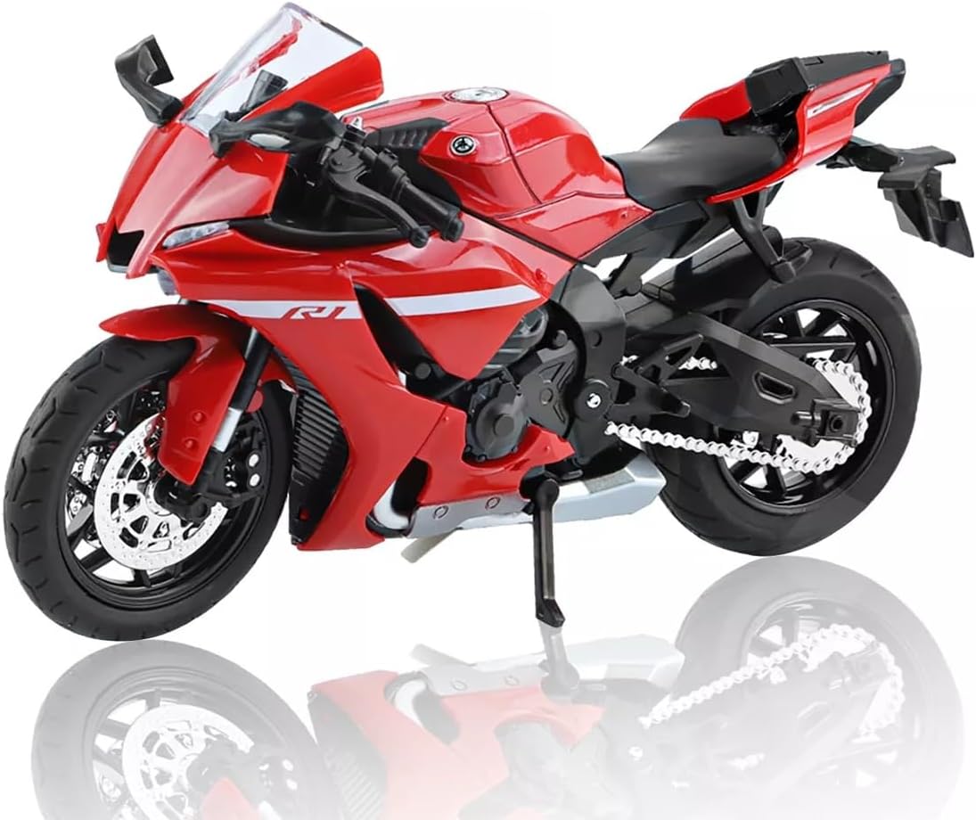 Yamaha Diecast 1:12 Scale Alloy Sport Motorcycle Model, Workable Shock-Absorber Toy for Children Gifts, Color As per Stock