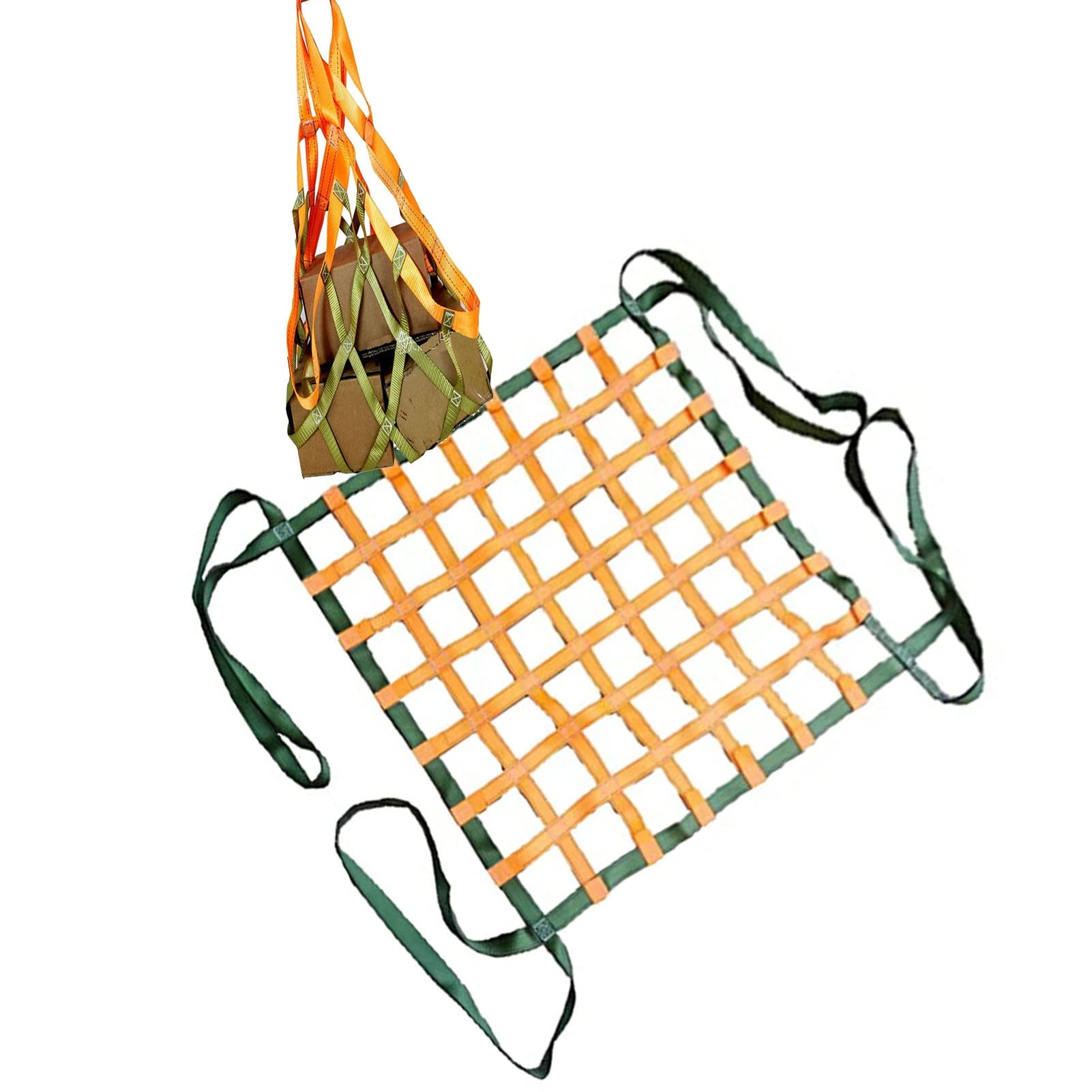 Filet de levage de cargaison robuste avec sangle plate nylon