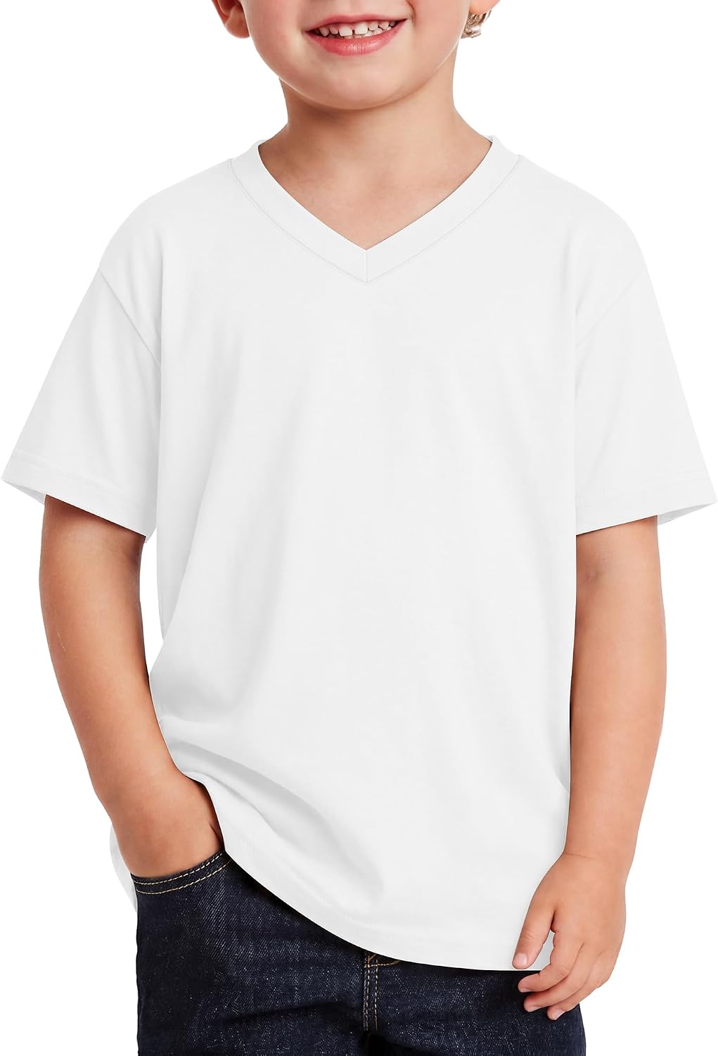 Toddler and Baby Boys Oversized T-Shirt, V Neck Short Sleeve Loose Fit Casual Tee Summer Soft Top for 18 Months-5T
