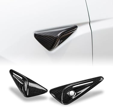 AeroBon Prepreg Carbon Fiber Side Camera Overlay Compatible with 2024-2026 Tesla Model 3 Highland Side Camera Trim