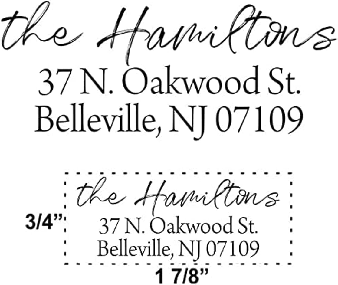 Custom Self Inking Address Stamp - Personalized Return Address Stamps - 8 Ink Colors Available - Hand Lettered Brush Script | Thousands of Impressions