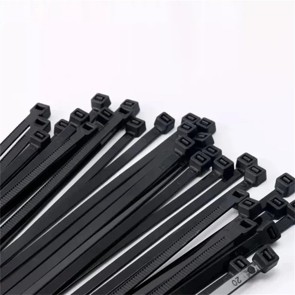 Fascetta stringicavo in nylon e plastica autobloccante, 5 * 200 mm, 5 * 300 mm, anello di fissaggio per cavi nero, 8 * 500 mm, grande fascetta stringicavo con cerniera, 8x400 mm, 1 confezione