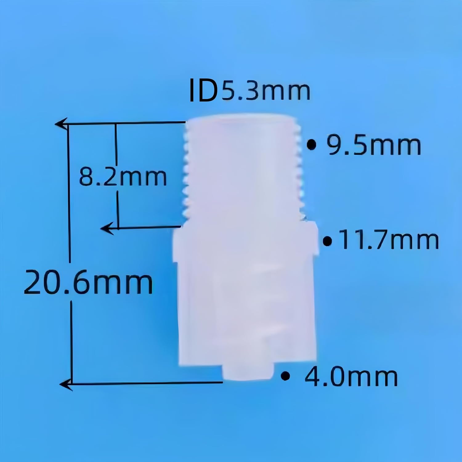 Male Luer with a Male Threaded 1/8G Clear Threaded Luer Lock Fitting for Laboratory Biochemical/Analytical Instruments, Food Machinery and Aquarium Equipment Food Grade PP 100PCS