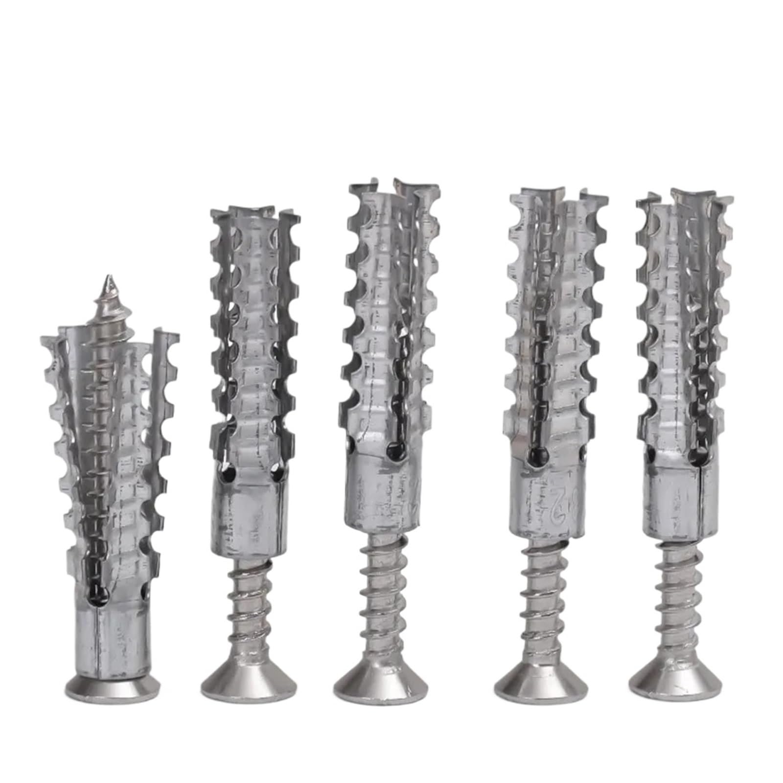 Dübel 10mm Gezahnte Expansionsschrauben aus Kohlenstoffstahl, selbstschneidende Schraubenrohre, Wandanker, Betonbefestigungen(A- 8mm,50 Sets)