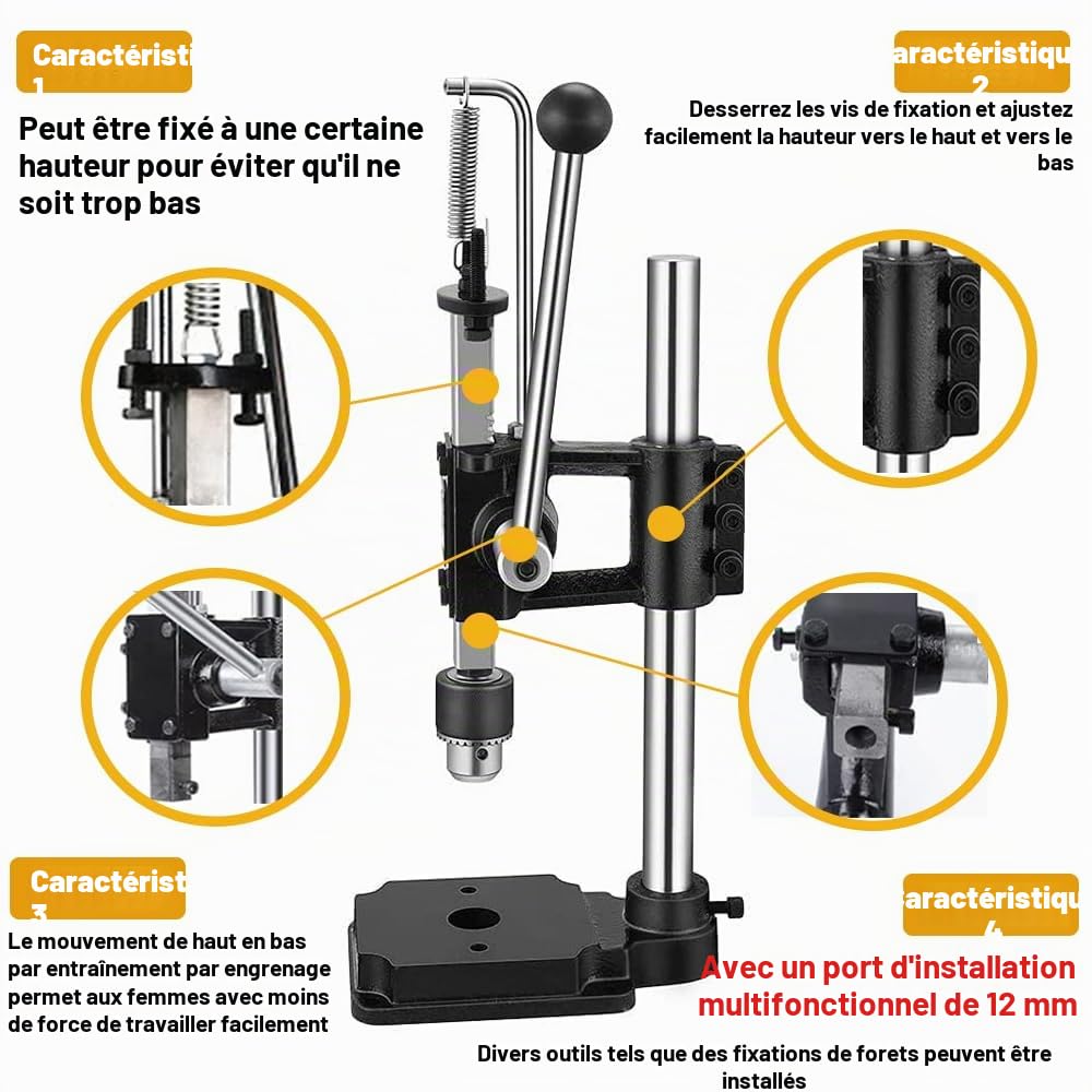 Cuir trou perforateur main machine de perforation manuel presse perforateur outils de perforation pour bricolage (4 pièces d'outils et plaque PP)