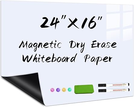 Magnetic Whiteboard Sticker for Wall, Adhesive Dry-Erase Board Wallpaper
