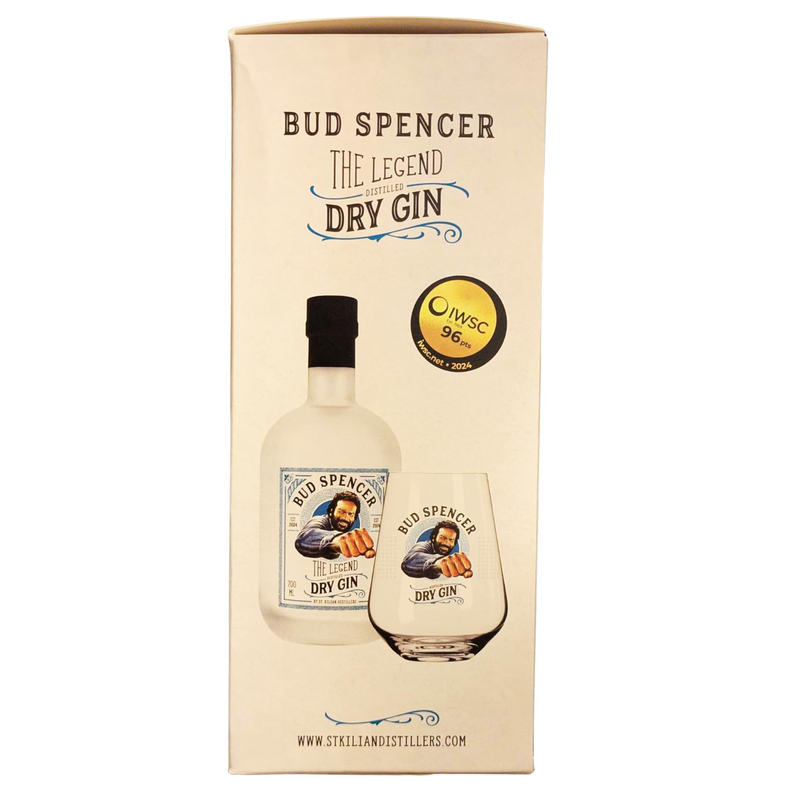 St. Kilian Bud Spencer - The Legend - Distilled Dry Gin 0,7 l 41,3% + 1 x exklusives Bud Spencer Sammlerglas von Ritzenhoff by Reichelts