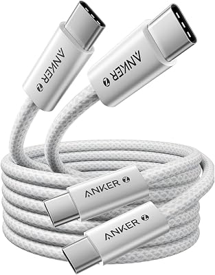 Anker 240W USB C Kabel, [2 Stück 1,8m] PD 3.1 Schnellladekabel USB C auf USB C Kabel, USB C Ladekabel für iPhone 17 Pro Max/iPhone Air/16/15 Serie, Samsung Galaxy S26/S25, MacBook Pro/Air, iPad Pro