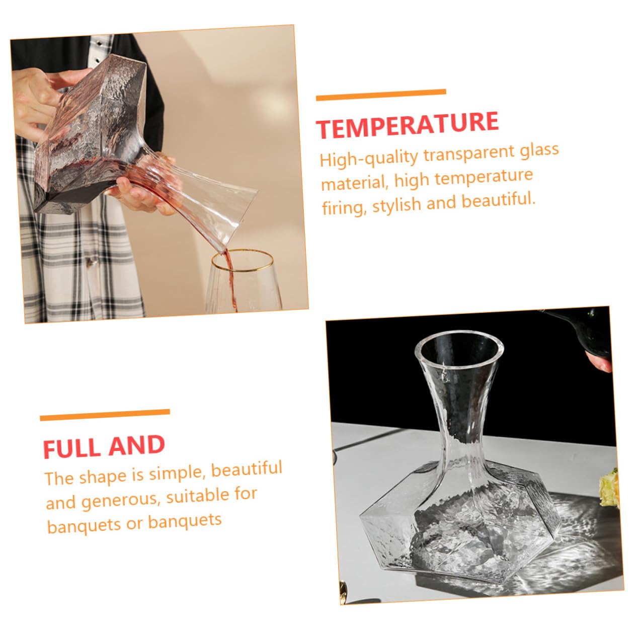 VINTORKY Decanter Red Wine Water Pitcher Wine Aerator Pourer Wine Measuring Wine Dispenser Clear Vase Wine Pitcher Wine Vase Beverage Pitcher Wine Glass Transparent