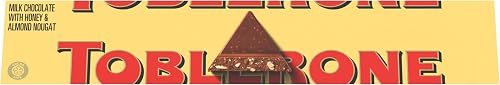 TOBLERONE Milk Chocolate Bar with Honey and Almond Nougat, 12.6 oz